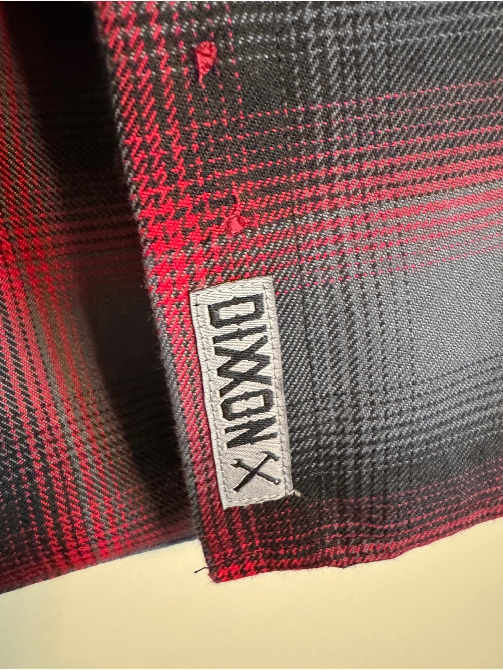 DIXXON Women’s THE CHIEF Red and Gray Plaid Button-Down Shirt - Picture 7 of 8